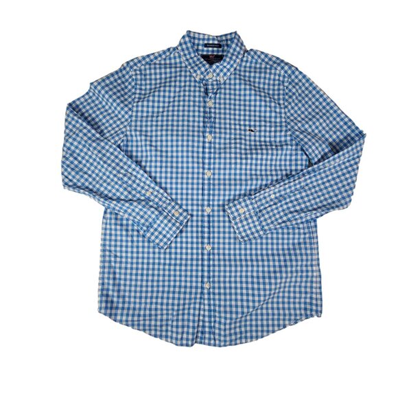 Vineyard Vines Other - Vineyard Vines Shirt Men Med Button Up Blue Slim Tucker Saltwater Wash Gingham